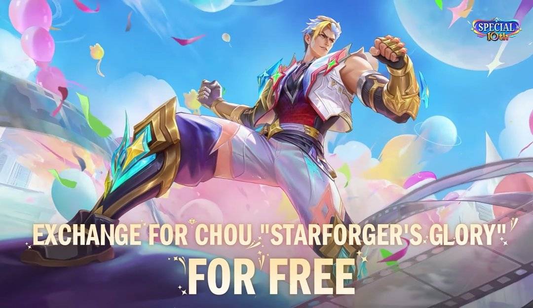 Mobile Legends Free 10th Anniversary Exclusive Skin Chou Starforger’s ...