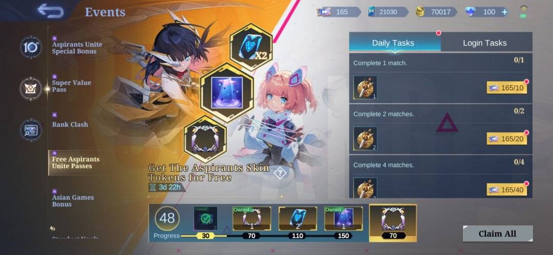 Mobile Legends Free Aspirants Unite Passes for Draw event of Angela and ...